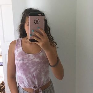 Purple tie dye tank top